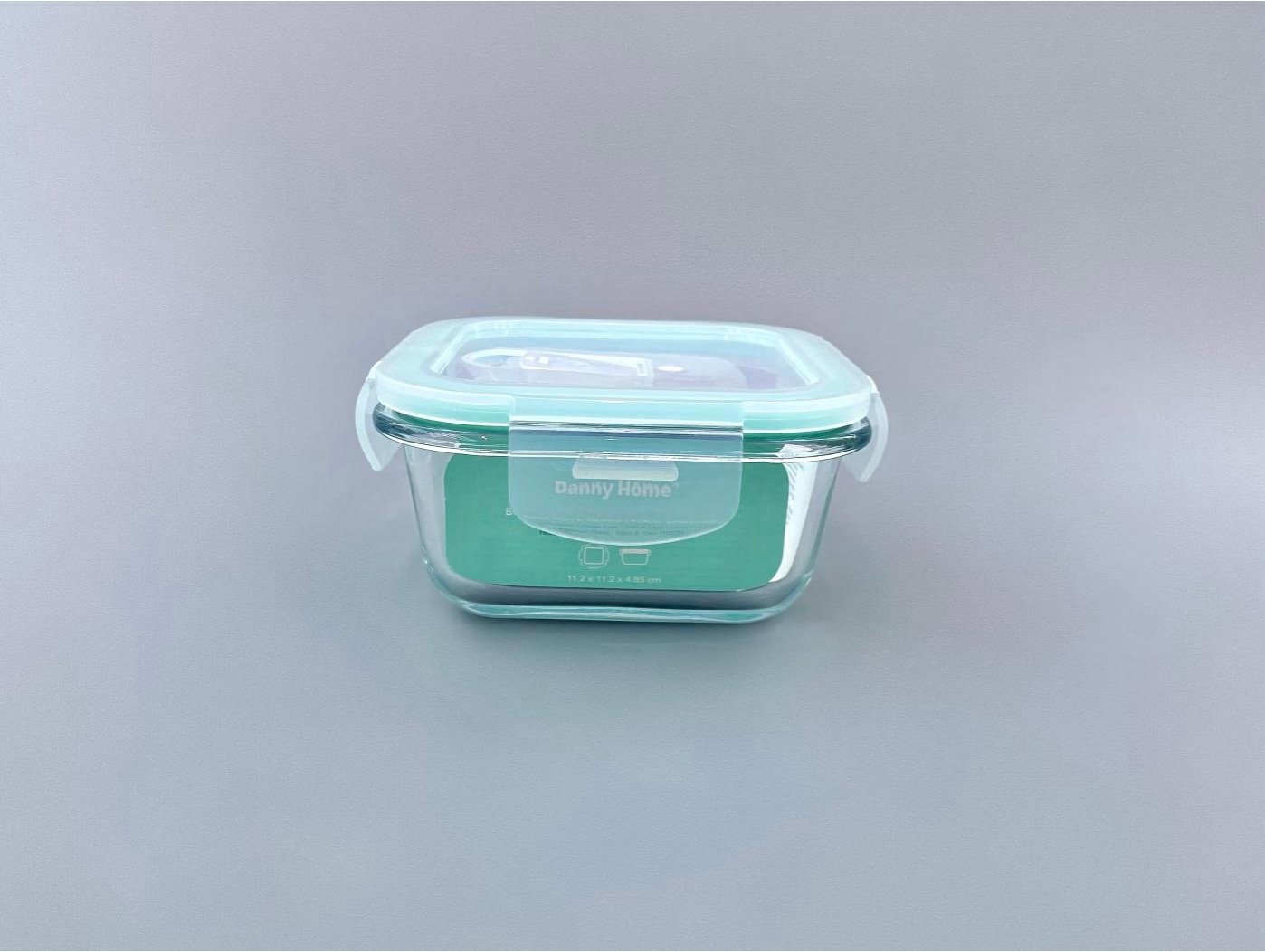 Boîte de conservation carrée en verre borosilicaté - 370 ml