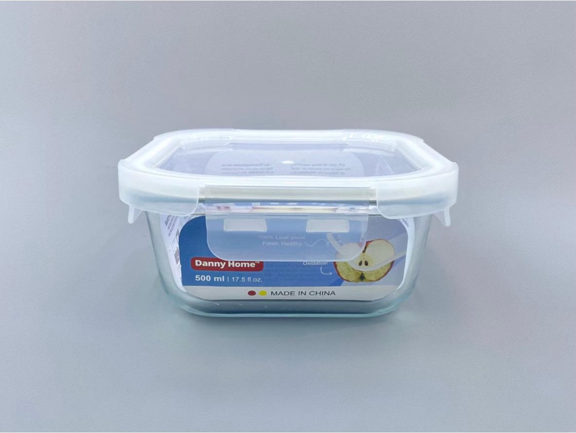 Boite de conservation carrée hermétique en verre borosilicaté