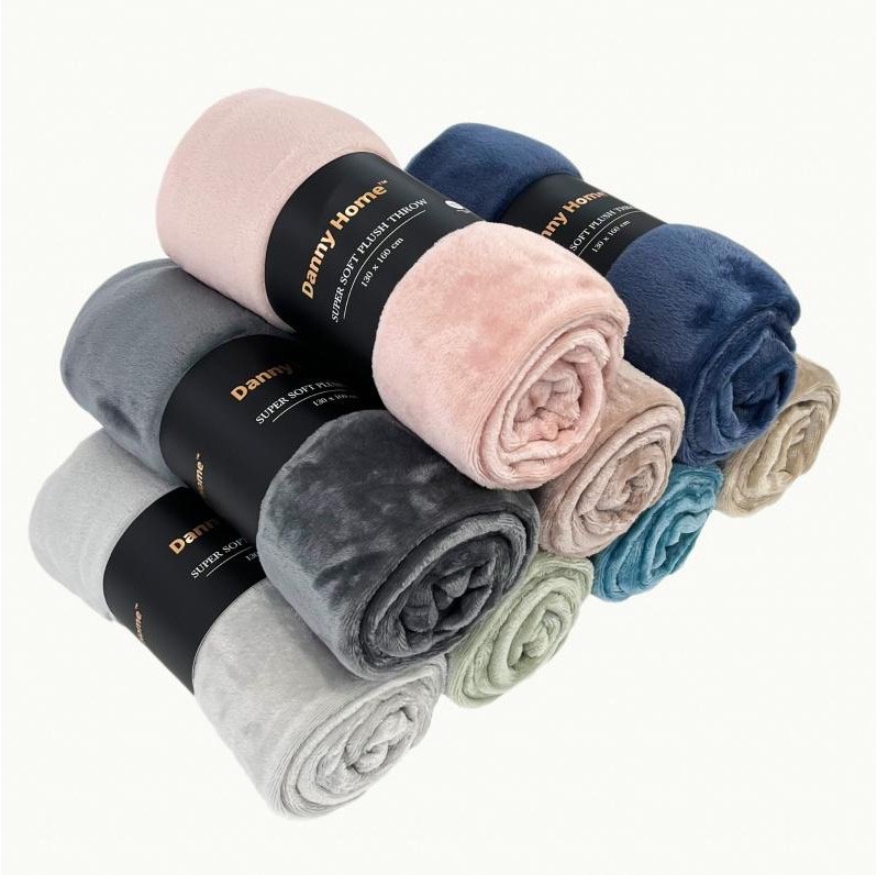 Couverture lit double - 200 x 230 cm (coloris variés)